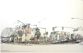 Sketch of apartment complex